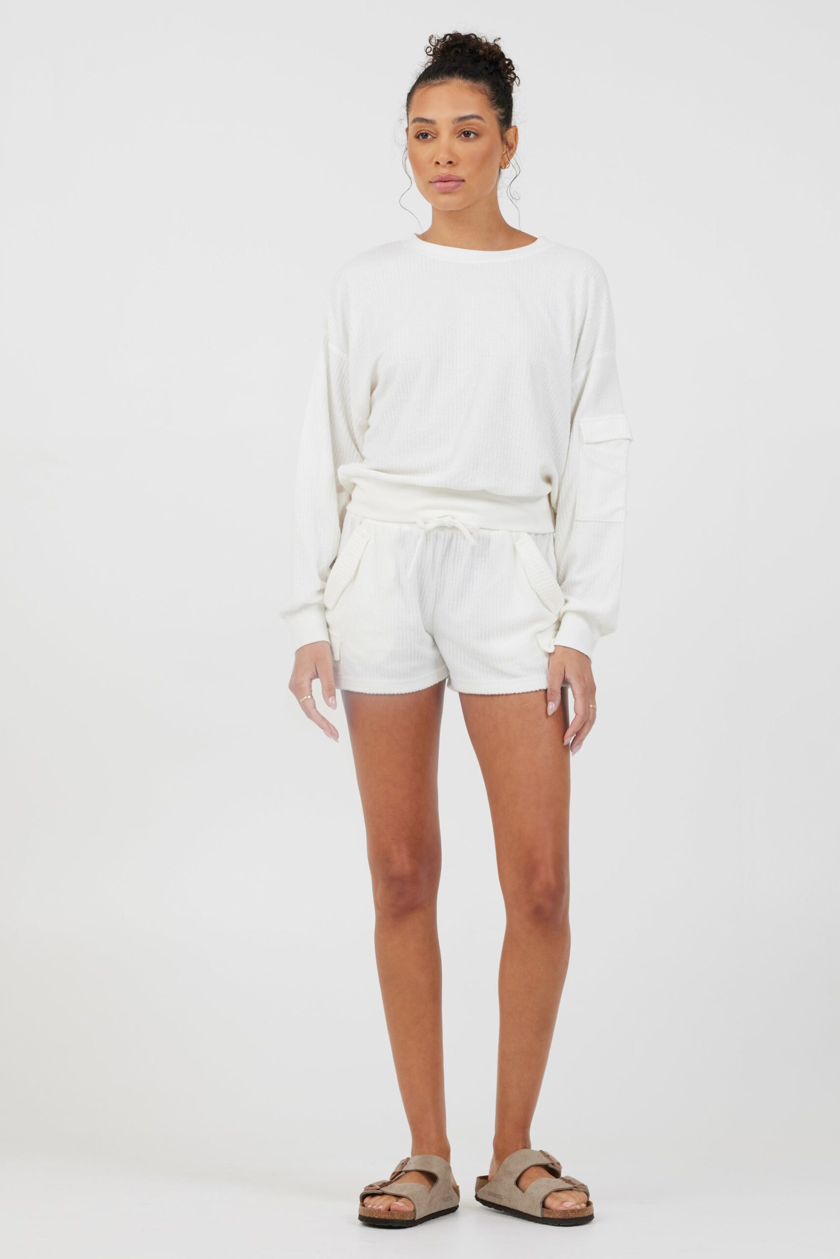 White Cord Terry Crewneck - Image 3