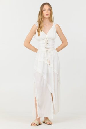 Clean White Top + Skirt 2-Piece Set