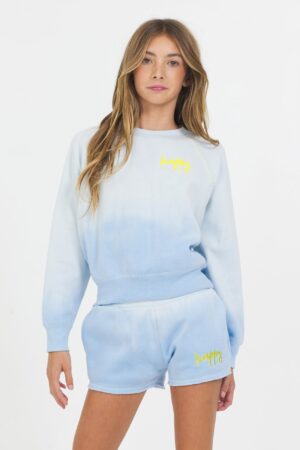 Ombre Blue Handstitch ‘Happy’ 2-Piece Set