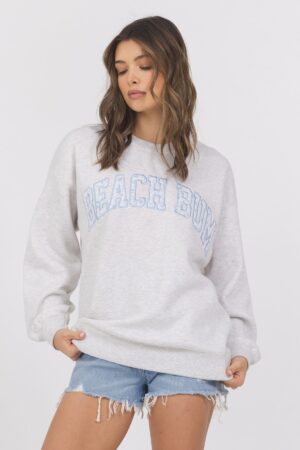 PROWEAVE CREW W DITSY PRINT W/ "BEACH BUM"