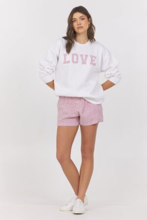 Strawberry Stripe Crew + Boxer Shorts 2-Piece Set