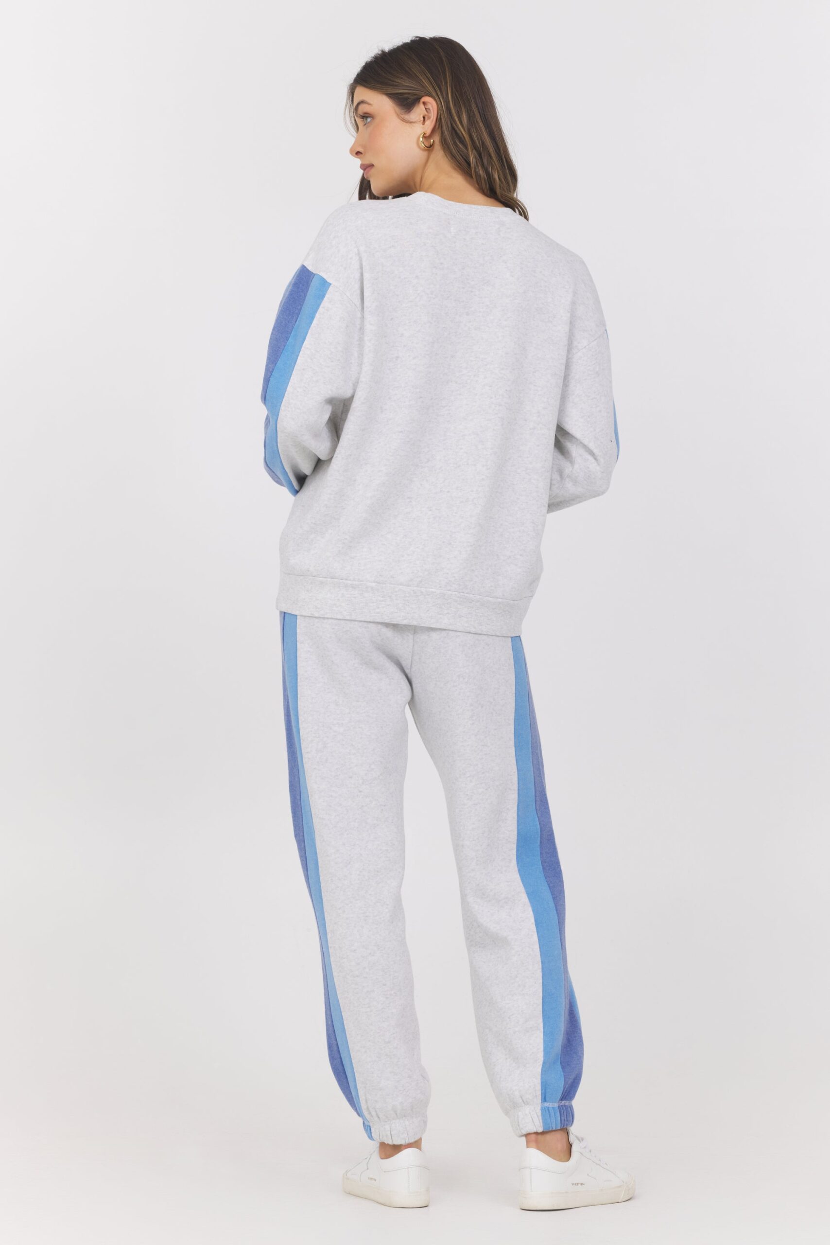 Color Block Burn Out Fleece Crew - Image 3