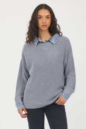 Washed Heather Grey Sweater