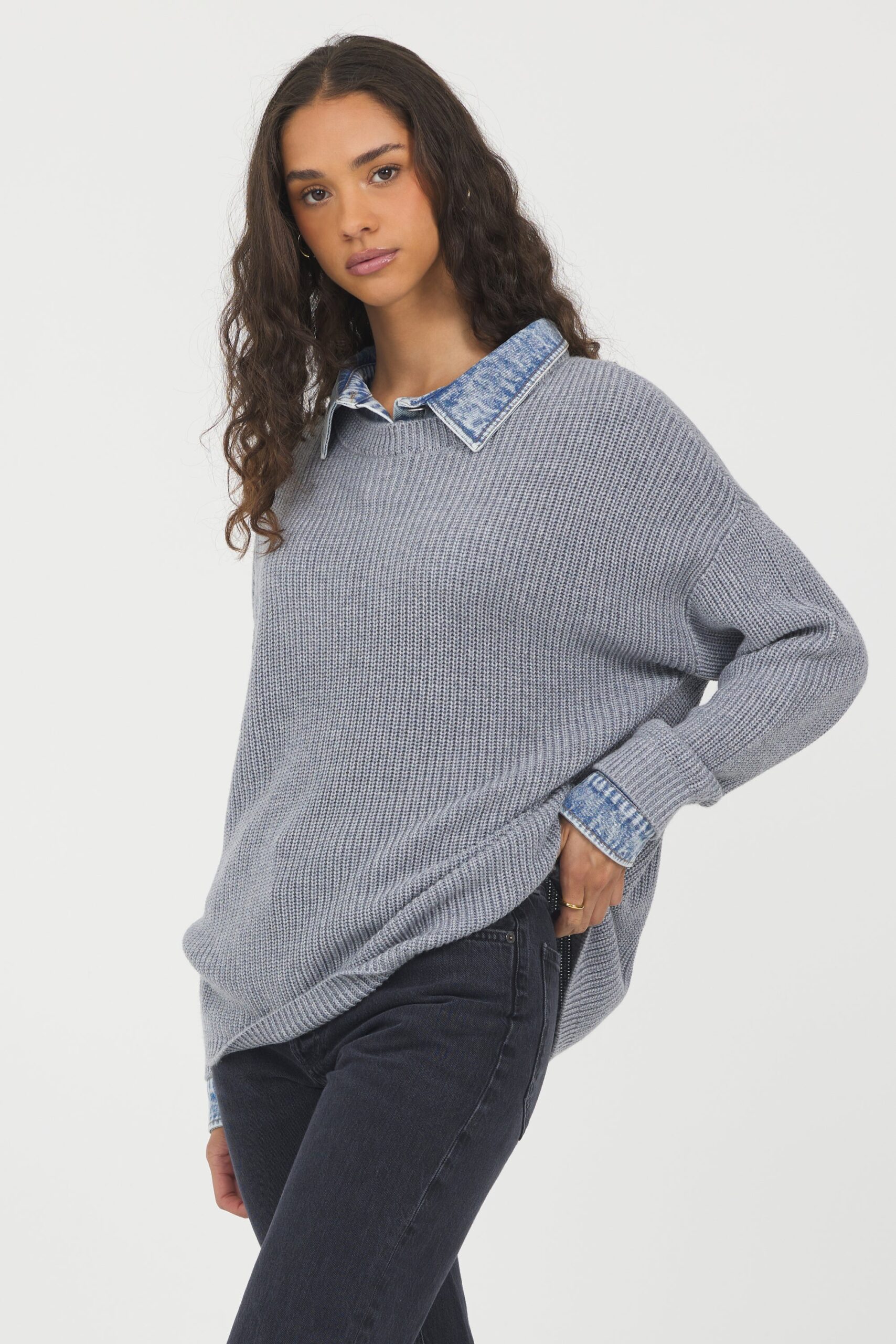 Washed Heather Grey Sweater - Image 2