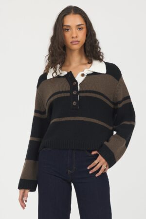 Woodland Stripe Collared Sweater