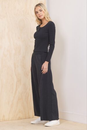 Washed Black Henley 2-Piece Set