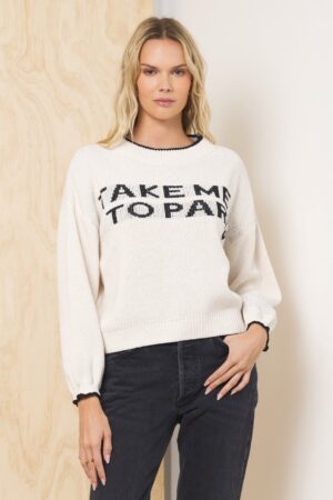 “Take Me To Paris” Jacquard Sweater