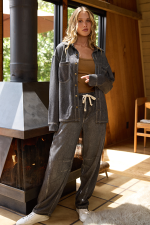 Denim Fleece 2-Piece Set