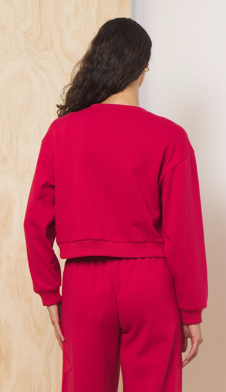 Fleece Crewneck w/ Star Applique - Image 2