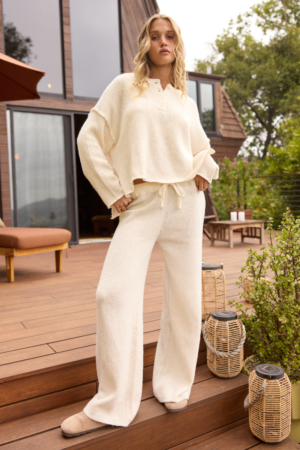Sweater Terry Wide Leg Pant