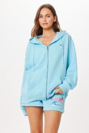 Tropical Blue Malibu Jet Setter Surf Wash Zip Up