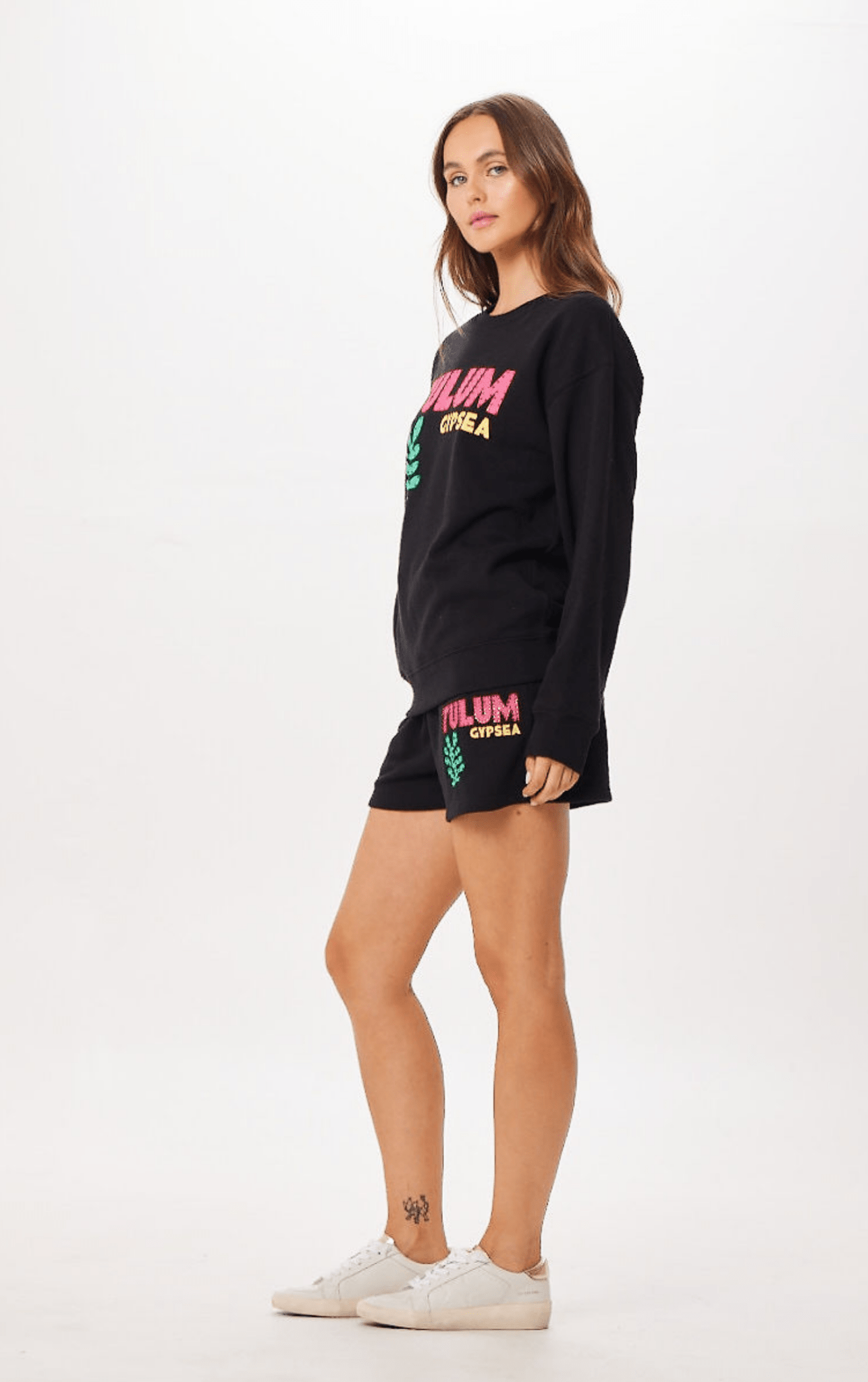 Black Tulum Jet Setter Surf Wash Crewneck - Image 4
